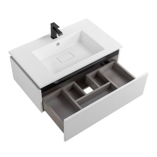 База под раковину Cezares подвесная с одним выкатным ящиком, Bianco Opaco, 796x476x300, SLIDER-800-1C-SO-BO